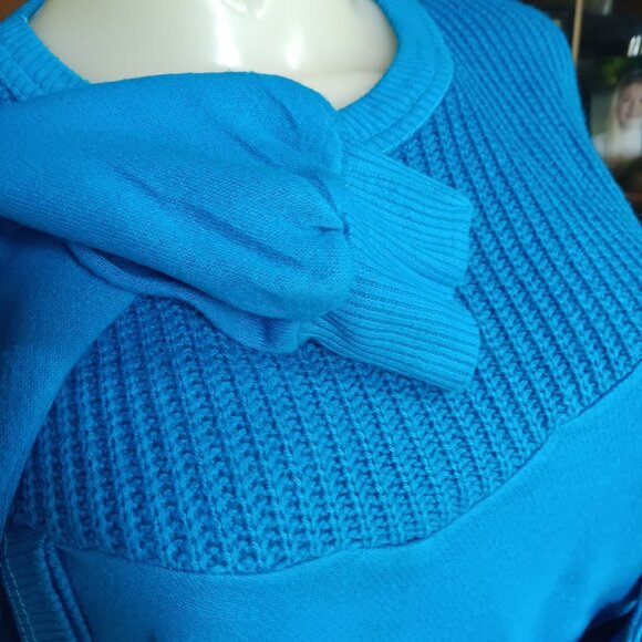 Medium Vintage 1980's New Wave Knit Sweatshirt Buckle Strap Pockets Nicolette - Picture 7 of 8